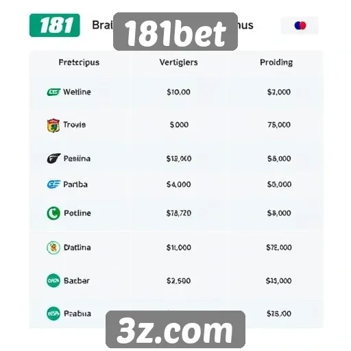 Comparativo de bônus oferecidos pelo 181bet